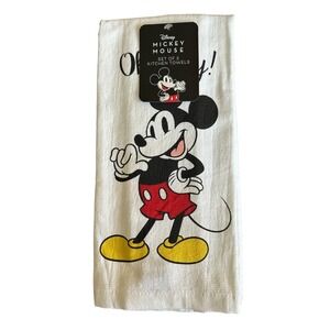 Disney Mickey‎ Mouse Minnie 2 Pack Hand Kitchen Bathroom Towels Heart Love Blush